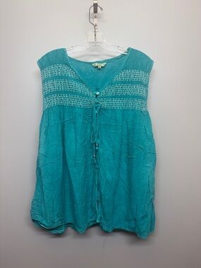 Ananda Collection Women's Teal Embroidered Blouse